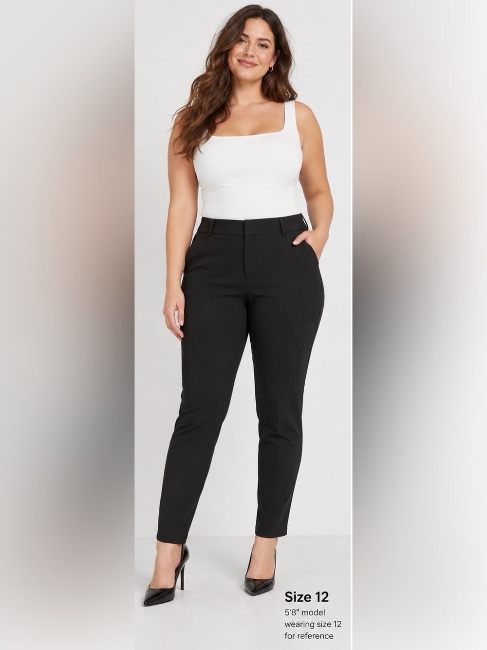 Express Editor High Waist Black Trousers (Skinny)